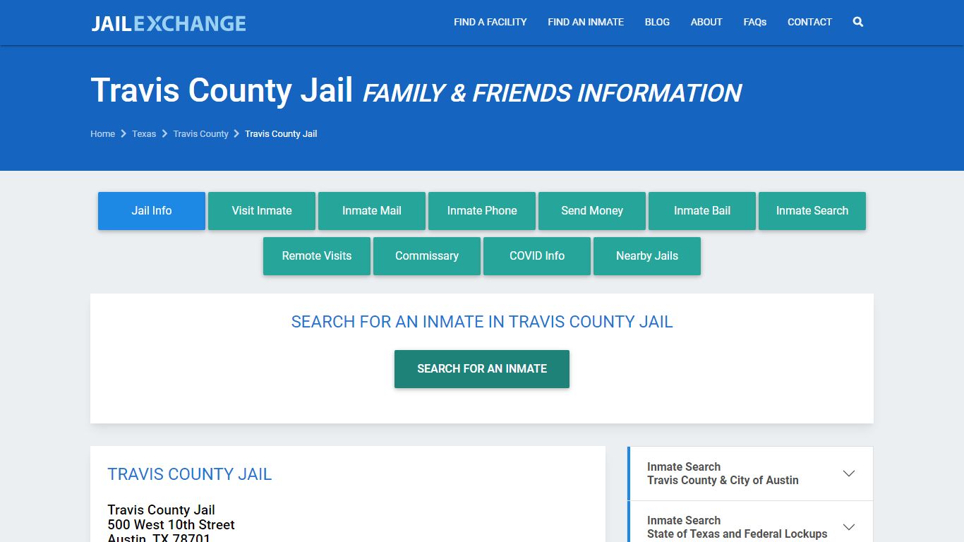 Travis County Jail TX | Booking, Visiting, Calls, Phone